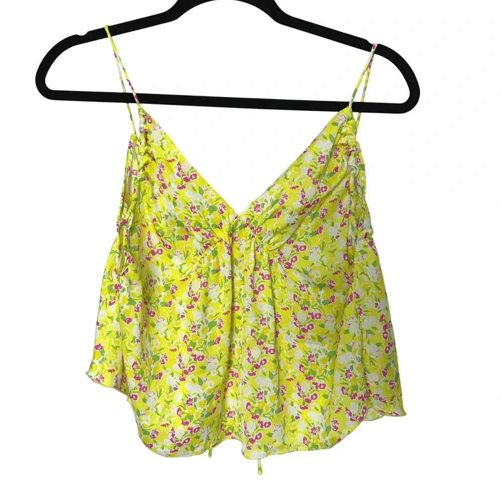 Intimately Free People Top Women S Yellow Floral Cami Festival Boho Summer fairy